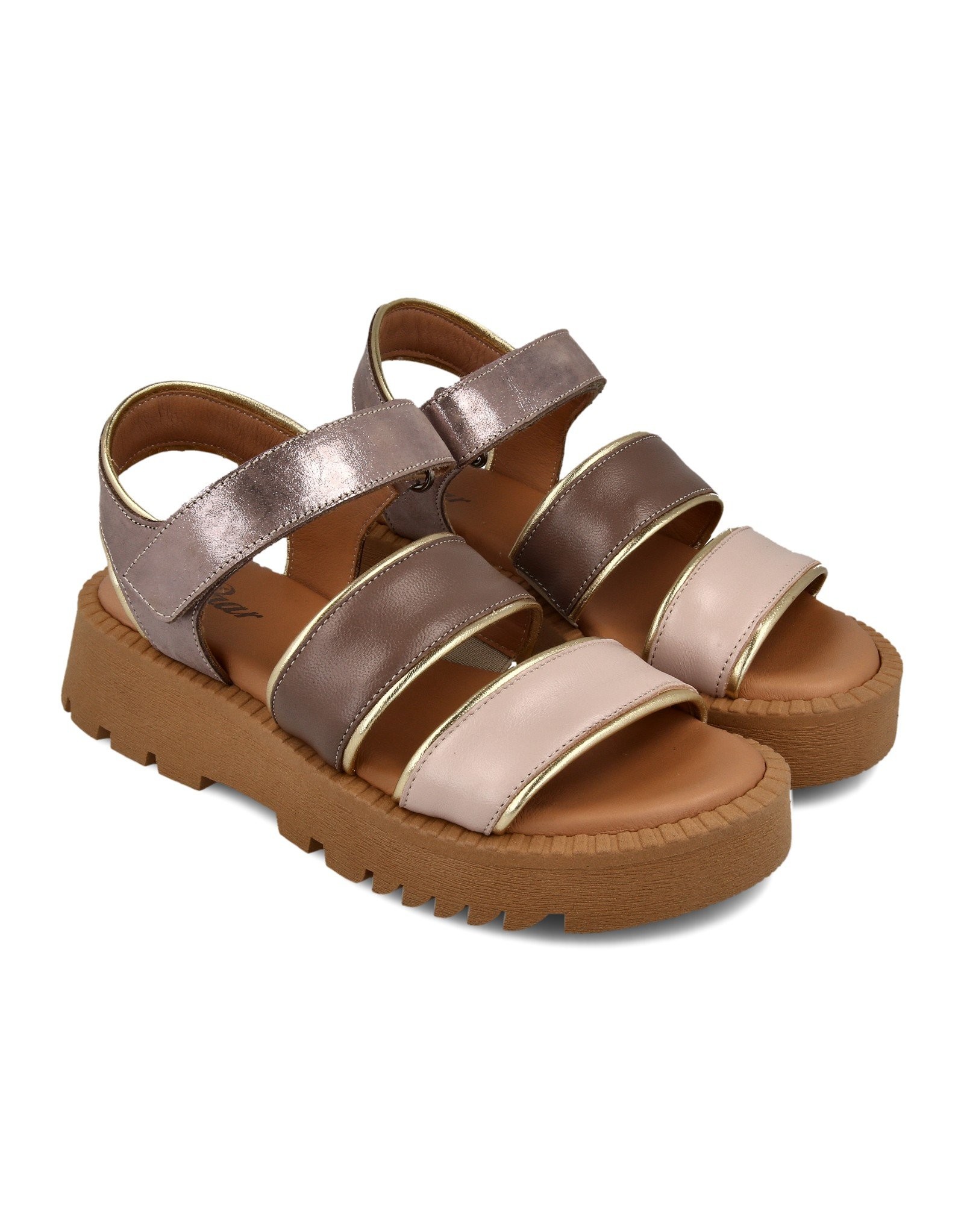 Paar Ženske kožne sandale 50611-63, Roze