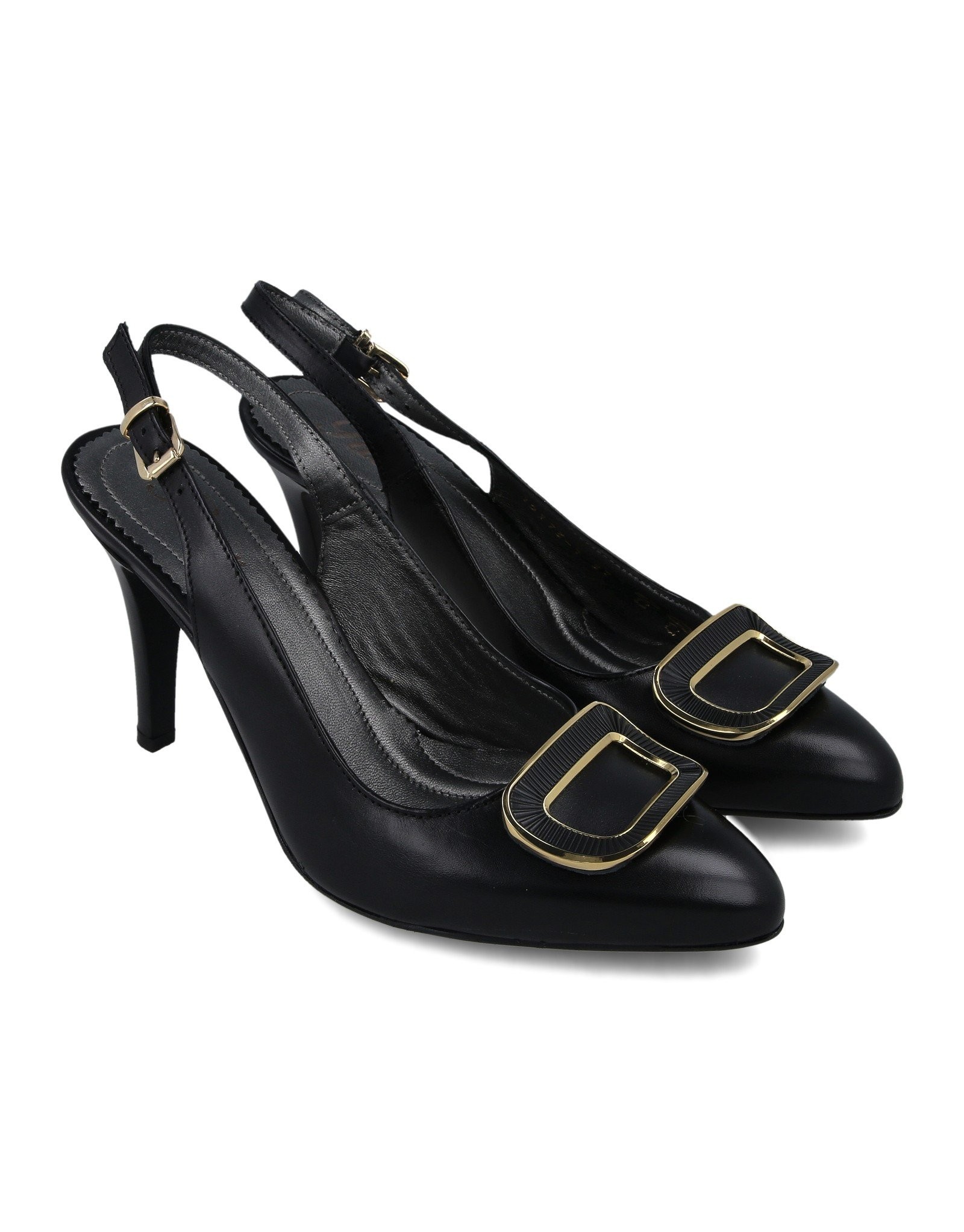 Paar Ženske kožne cipele na štiklu 15173-1, Crne