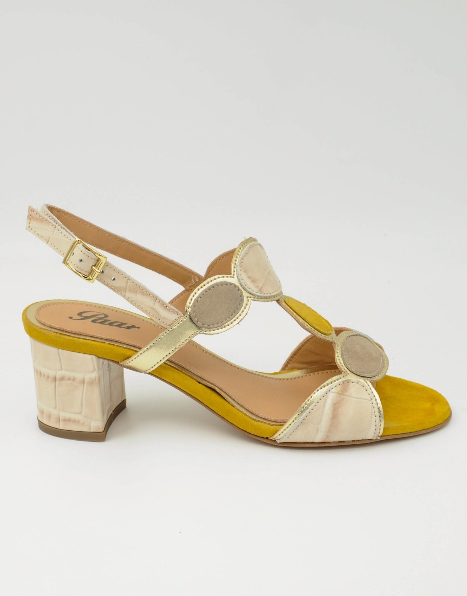 Paar Ženske kožne sandale 42709-3, Bež-žute