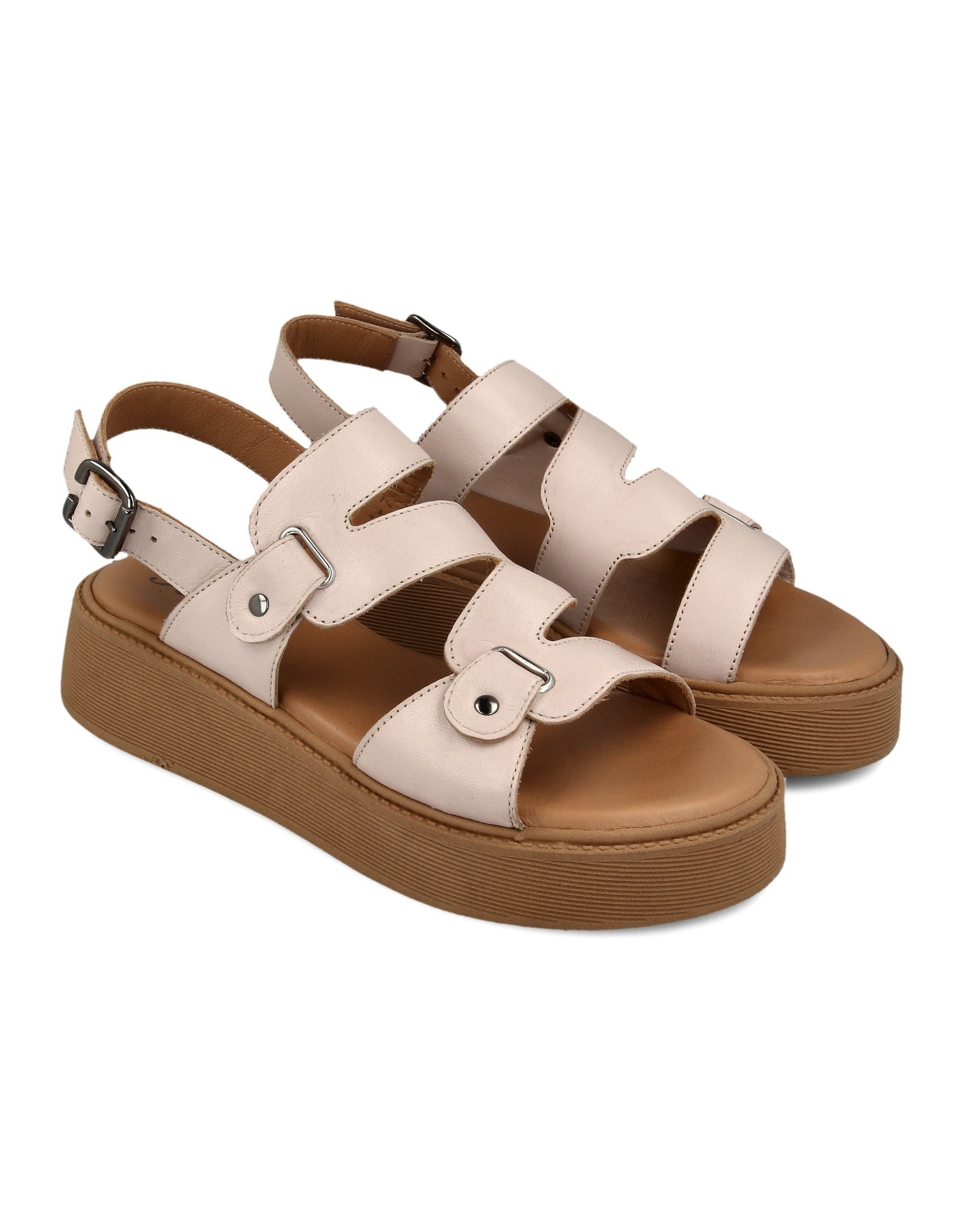 Paar Ženske kožne sandale 50606-7, Bež