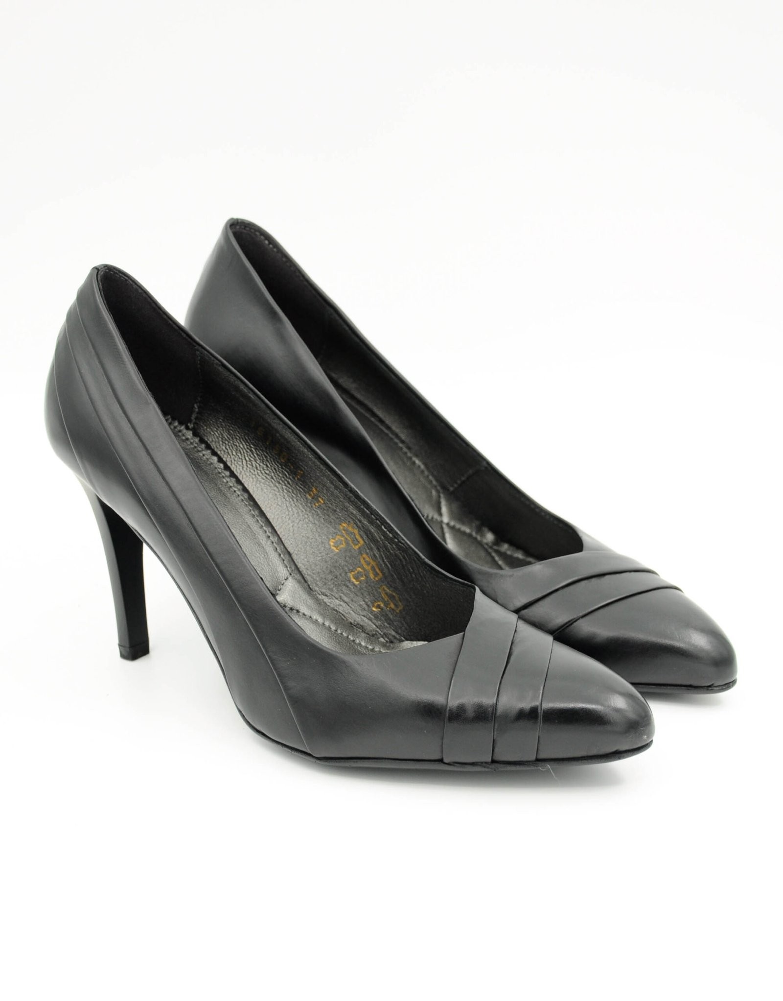 Paar Ženske kožne cipele na štiklu 15150-1, Crne