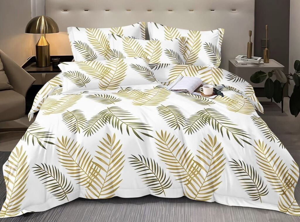 Minnah Dream Set posteljine Luce, Bambus, 200x220 cm cm, Zeleno-beli