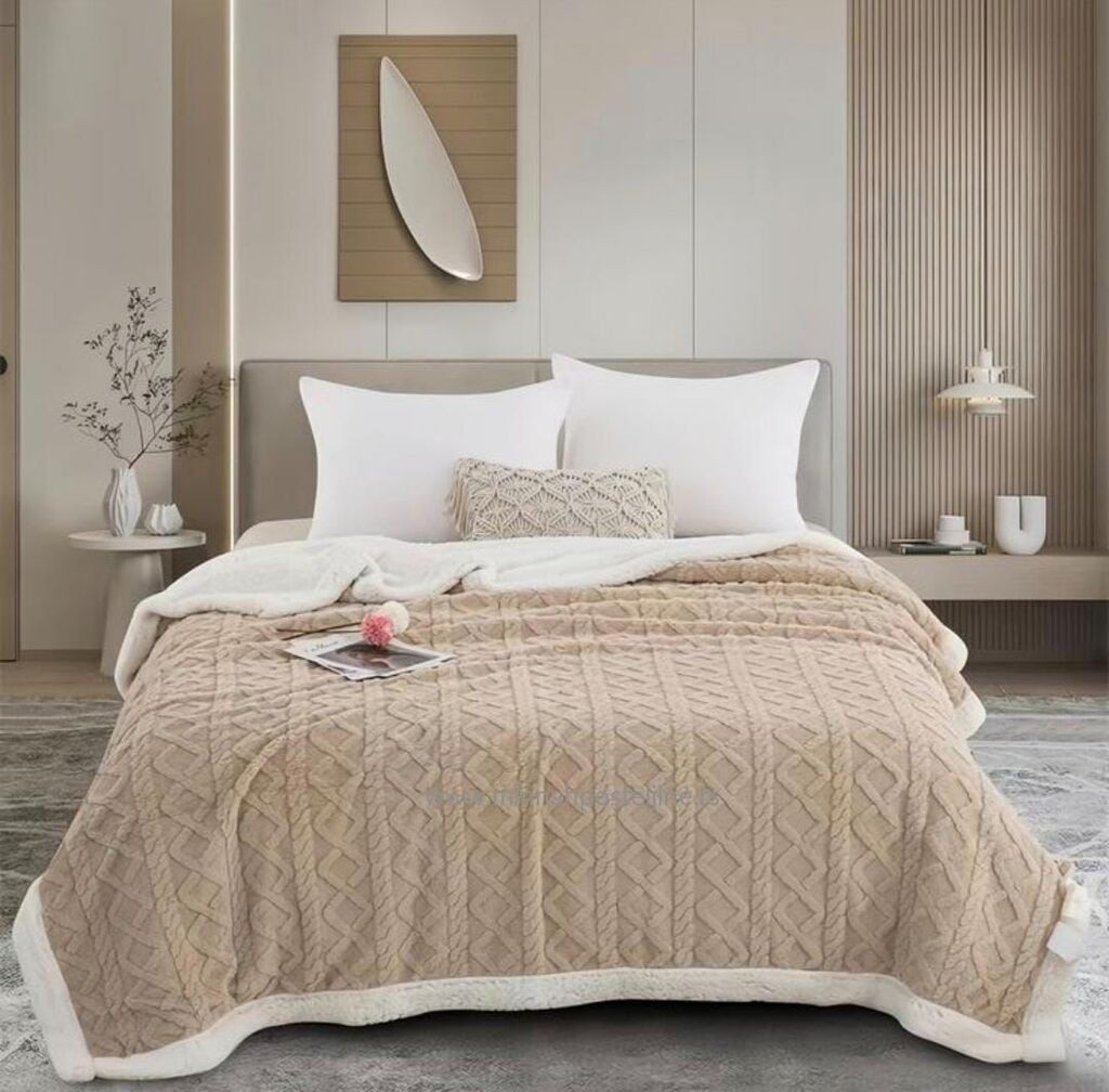 Minnah Dream Ćebe Mantella, 200x200 cm, Bež