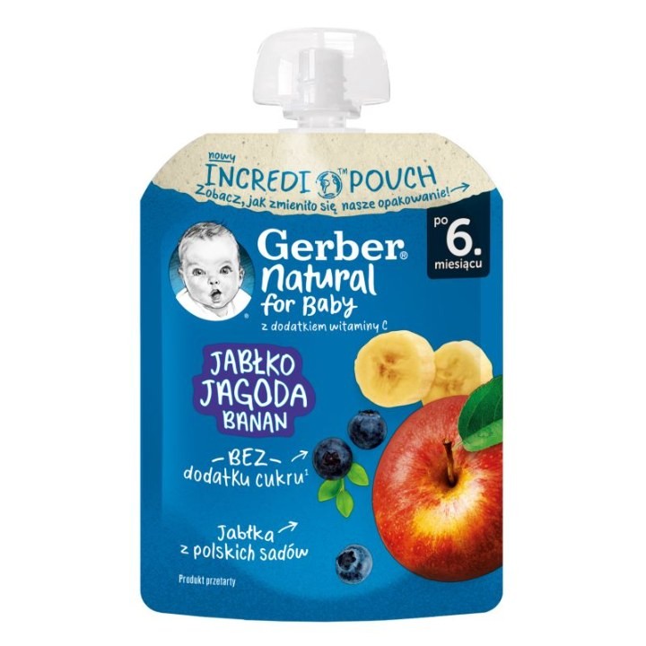 Gerber Pauč Jabuka, borovnica, banana, 80g