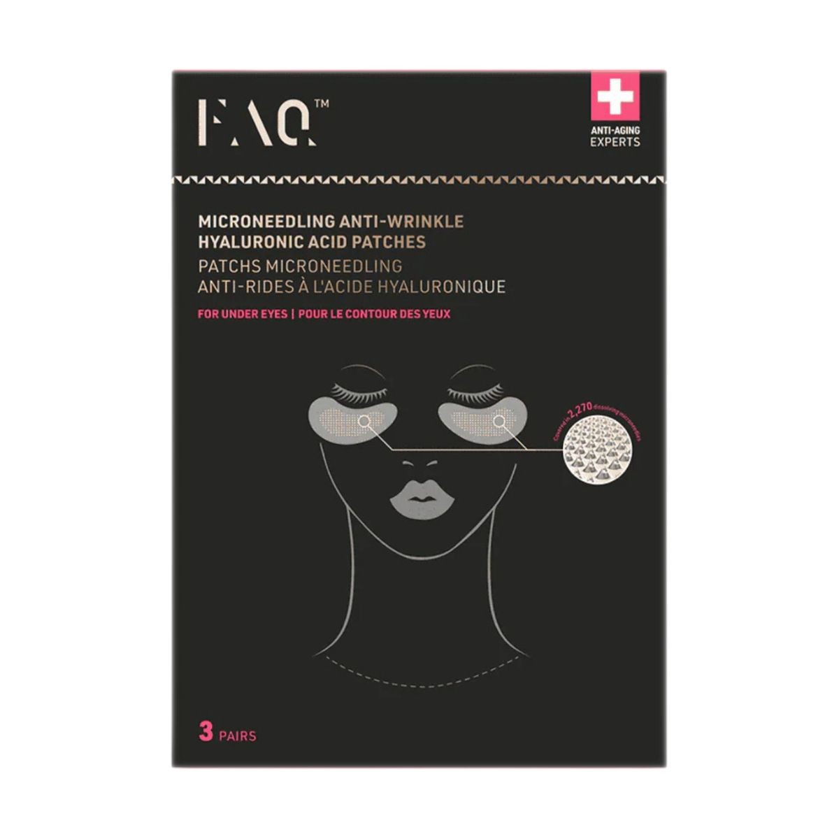 FAQ Microneedling jastučići s hijaluronskom kiselinom protiv bora za područje ispod očiju, 3 para