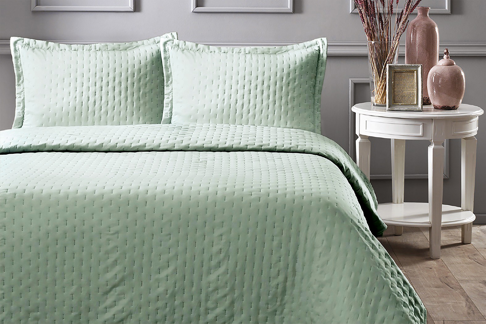 DEKORDOM Prekrivač Trattino, 200x200cm, Svetlozelena