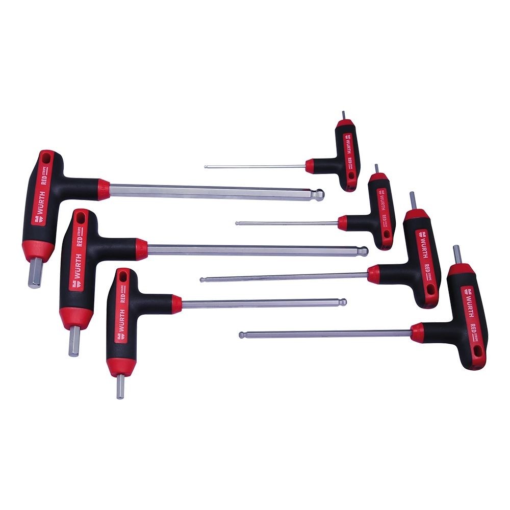 WURTH Set Red Stripe T-odvijač, Imbus-kugl 2,5-10, 7kom
