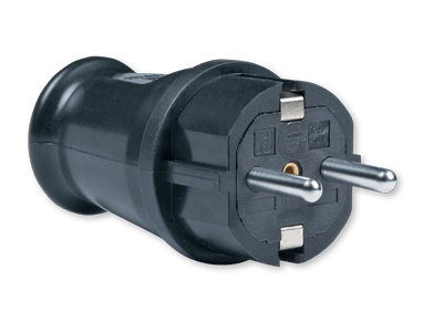 ALING-CONEL Utikač dvopolni masivni MEDIUM, Crni