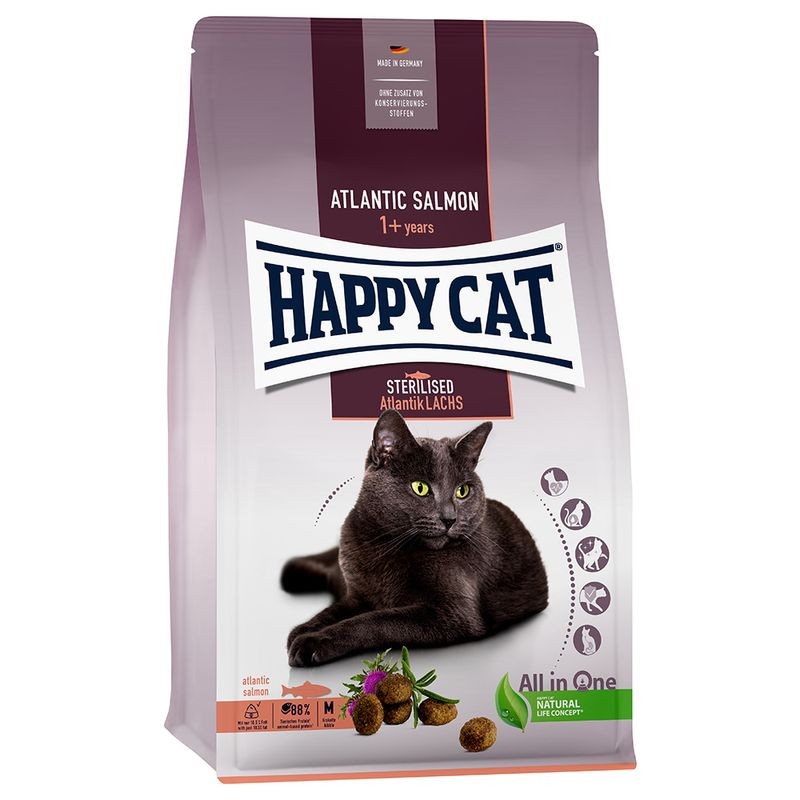 HAPPY CAT Suva hrana za sterilisane mačke, Losos, 10 kg