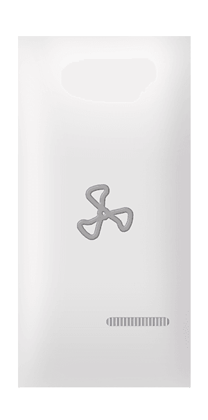 ALING-CONEL Taster sa oznakom ventilatora i indikacijom EXP 1M, Beli