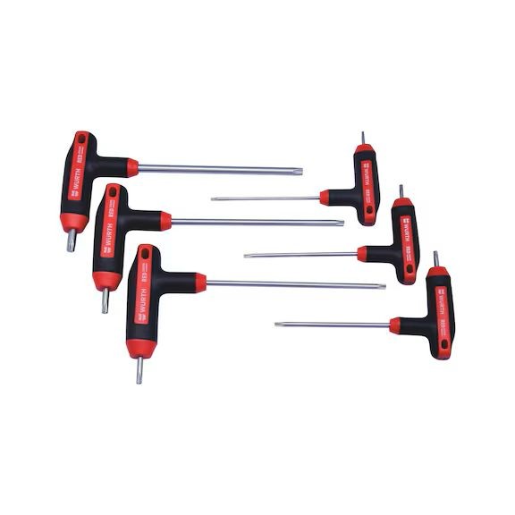 WURTH Set Red Stripe T-odvijač, TORX, 10-40, 7kom