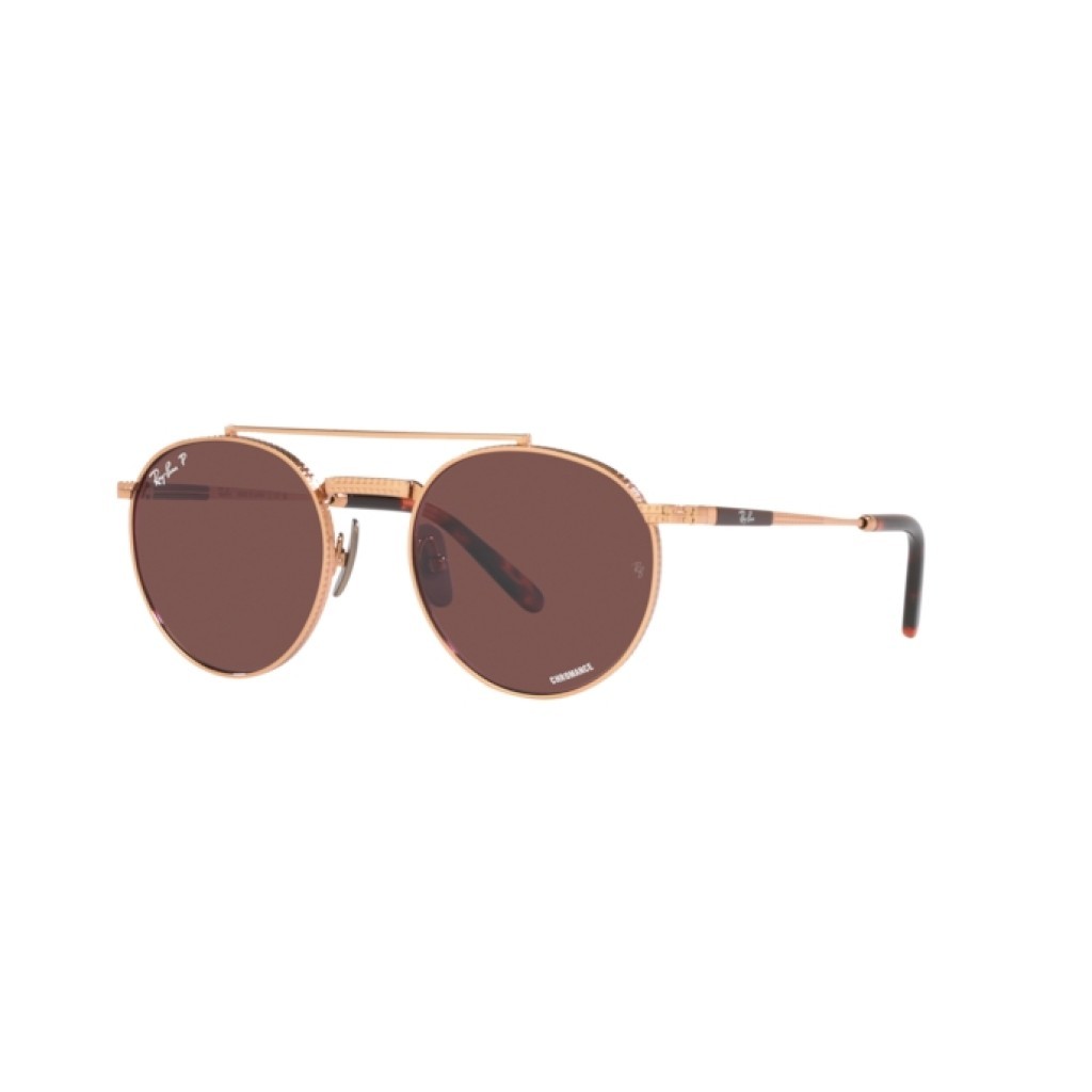 RAY-BAN Round II Titanium Chromance Naočare za sunce 0RB8237 3140AF 50, Polarizovane, Braon-zlatne