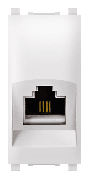 ALING-CONEL Priključnica telefonska EXP RJ12 6/4 Cat3 Keystone 1M, Bela