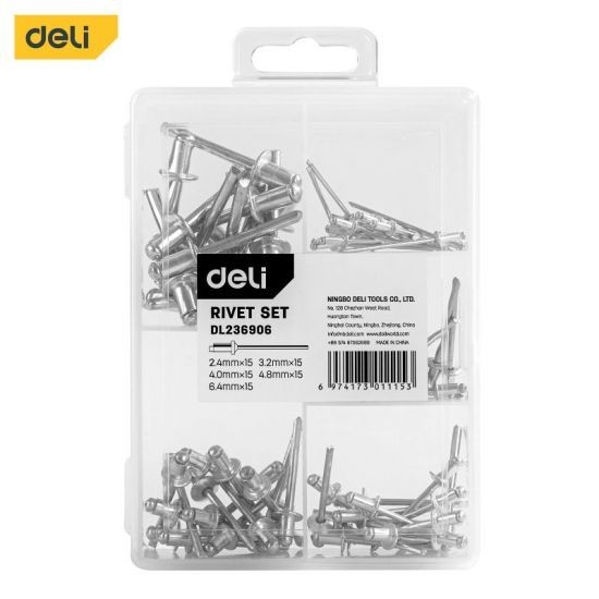 DELI Kutija sa pop-nitnama 5u1