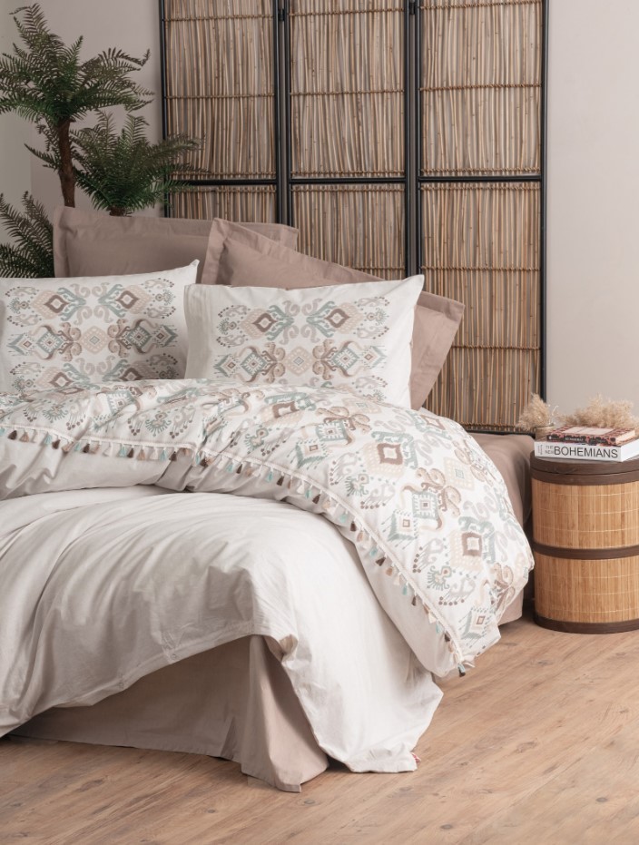 DEKOR DOM Komplet posteljina CB Ranforce Double Candy Asilo, Krem