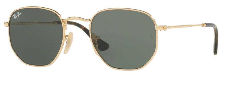 RAY-BAN Hexagonal Muške naočare za sunce RB3548N 001 51/54, Zlatno-zelene