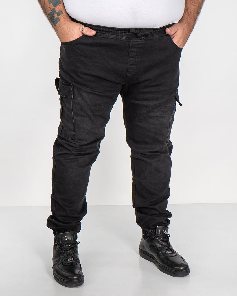 La ForceGrande Muške farmerke FF 6015, Kargo, Crne