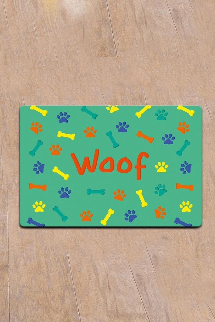 Paws & Whiskers Prostirka za posude Woof, Šarena