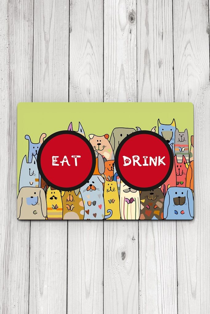 Paws & Whiskers Prostirka za posude Polous, Šarena