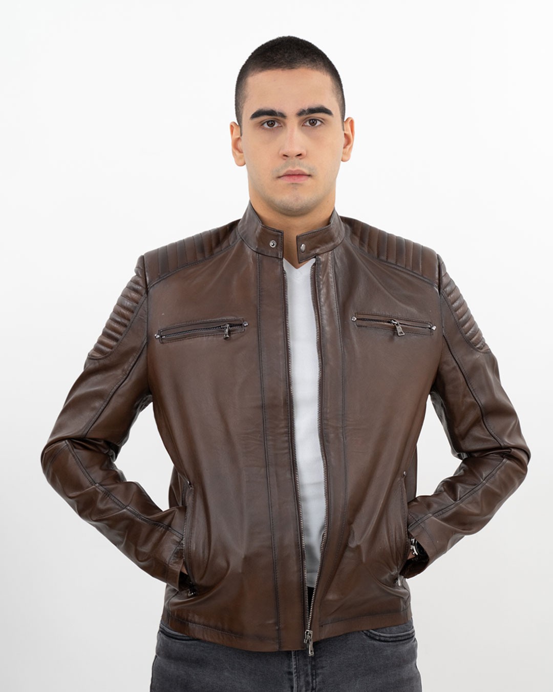 LA FORCE Ženska kožna jakna Jean Pierre, Braon