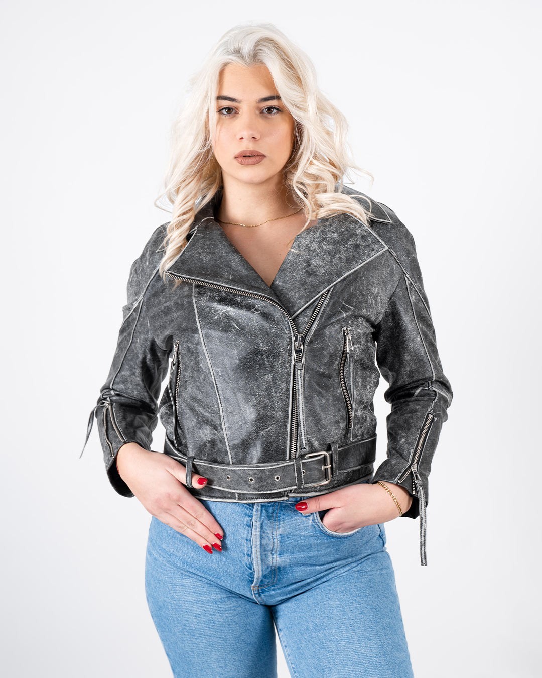 BRACA PREMIUM Ženska kožna jakna BC-23, Siva