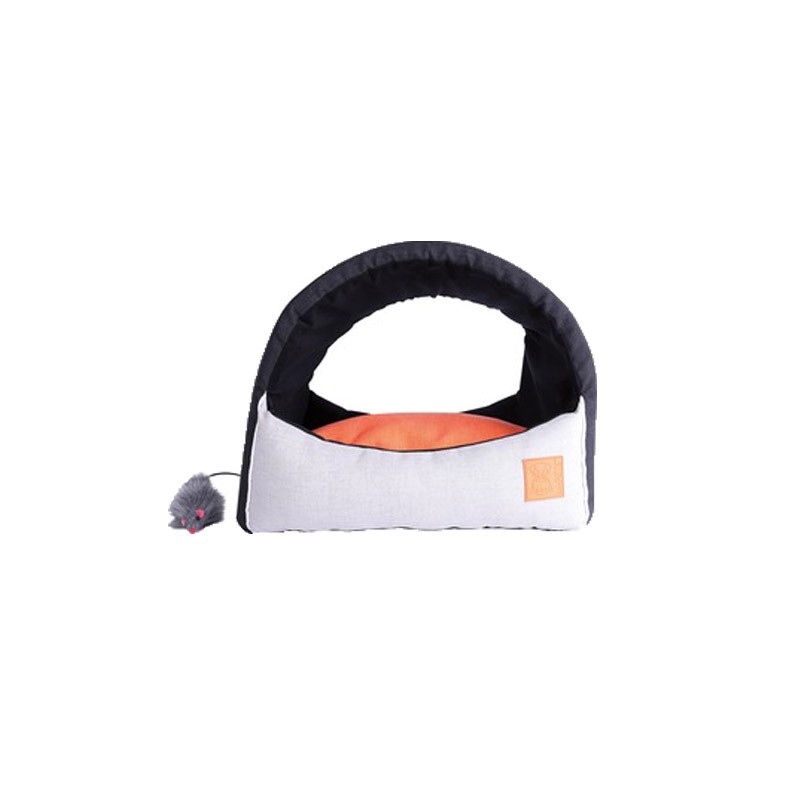 M PETS Iglo za mačke Moon, Sivo-narandžasti