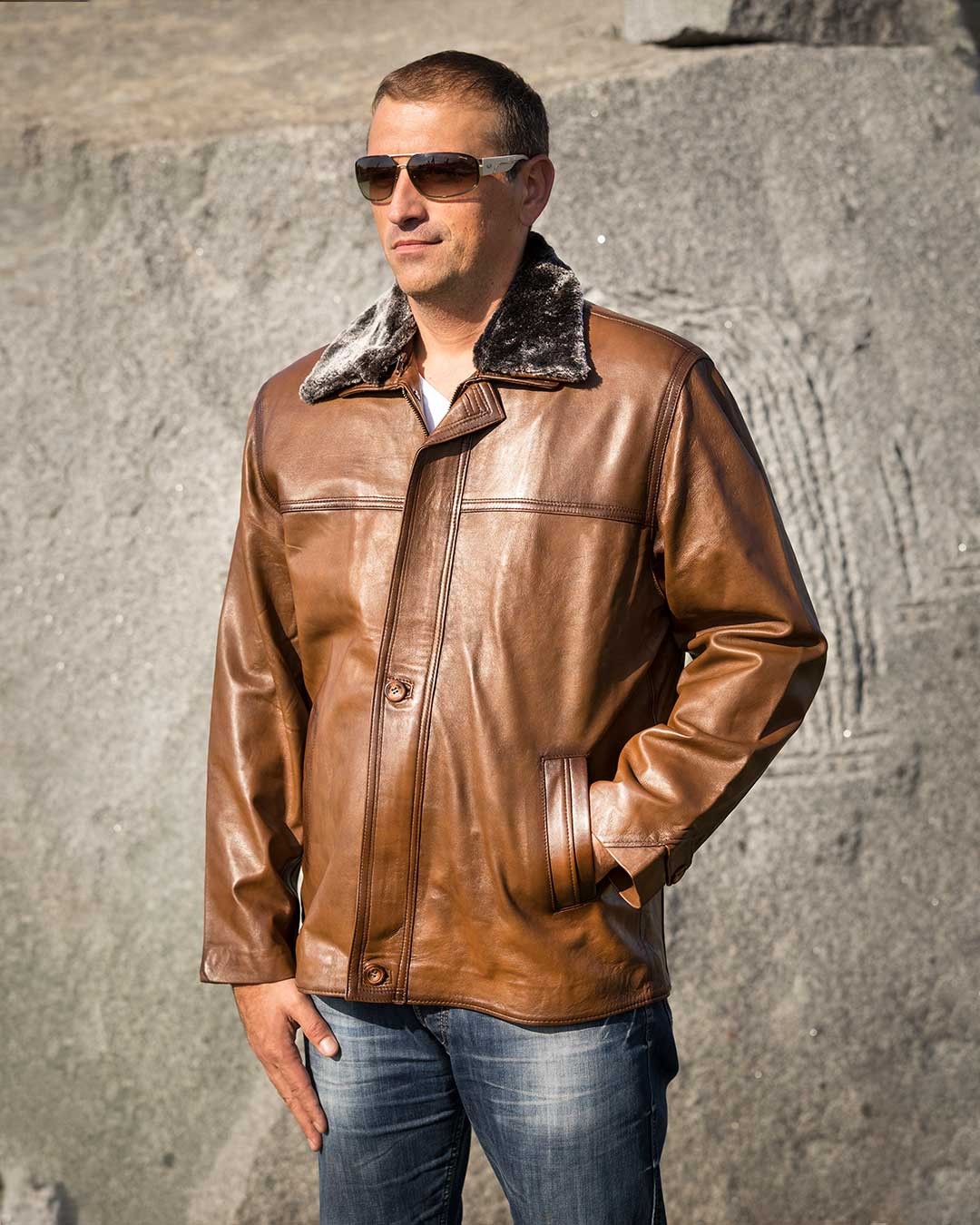 LA FORCE Muška jakna Luciano, Svetlo braon