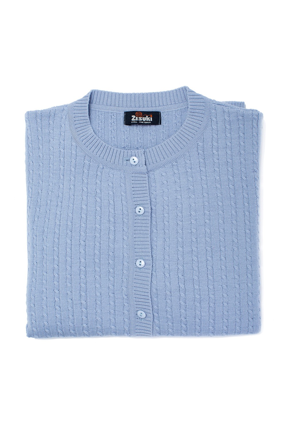 Zisuki Ženski kardigan, Okrugli izrez, Svetloplavi