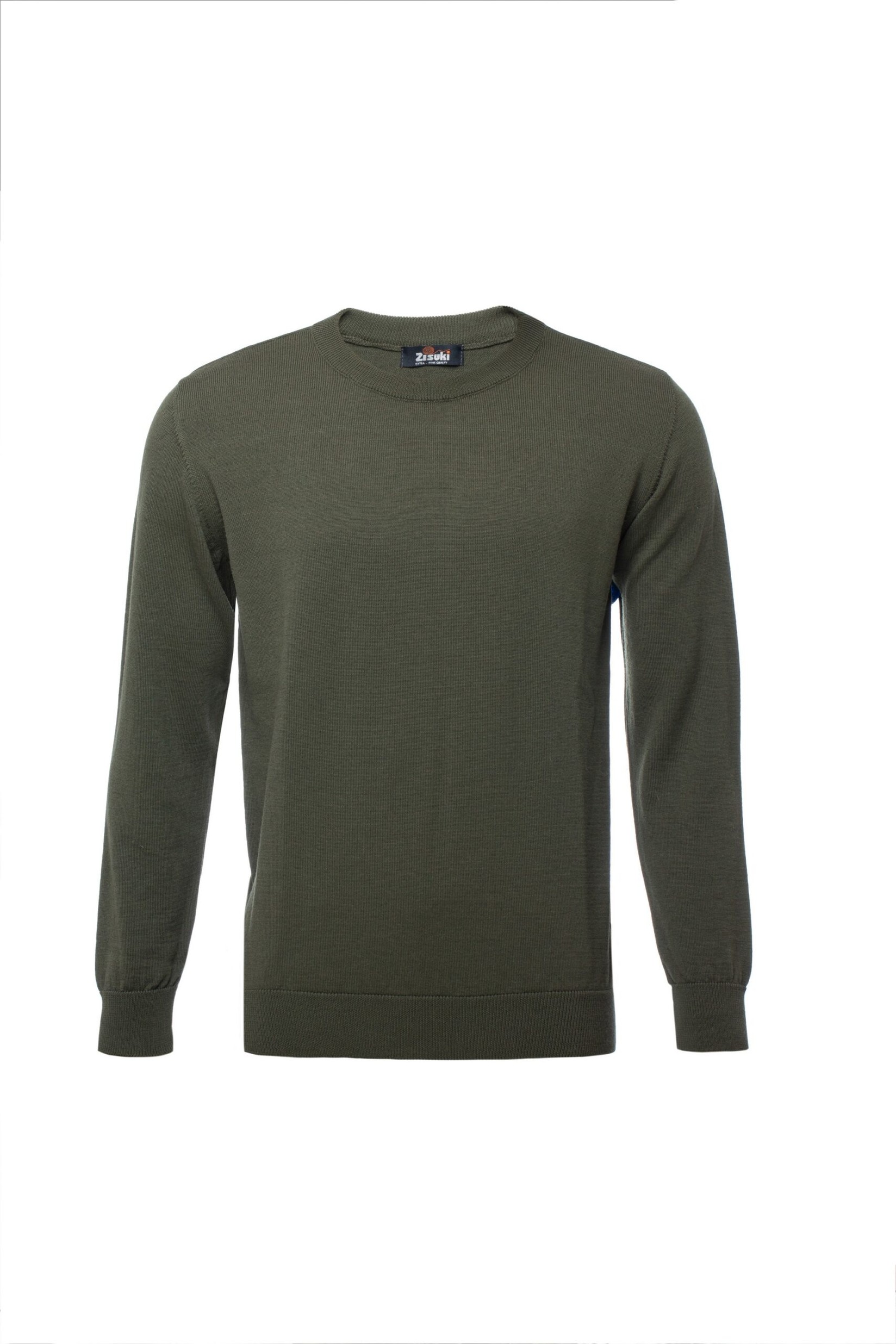 Zisuki Muški pulover, Okrugli izrez, Zeleni
