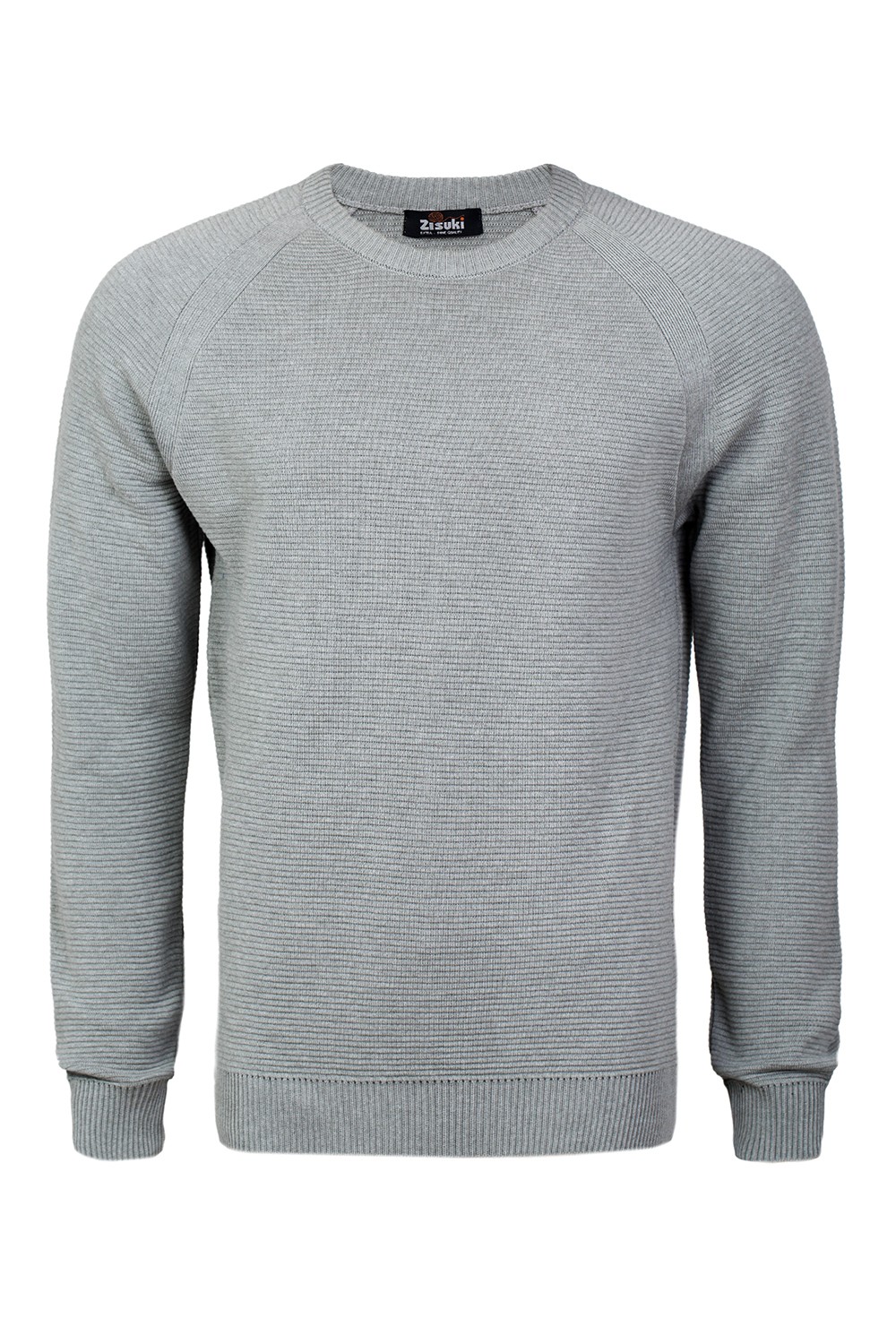 Zisuki Muški pulover, Okrugli izrez, Sivi