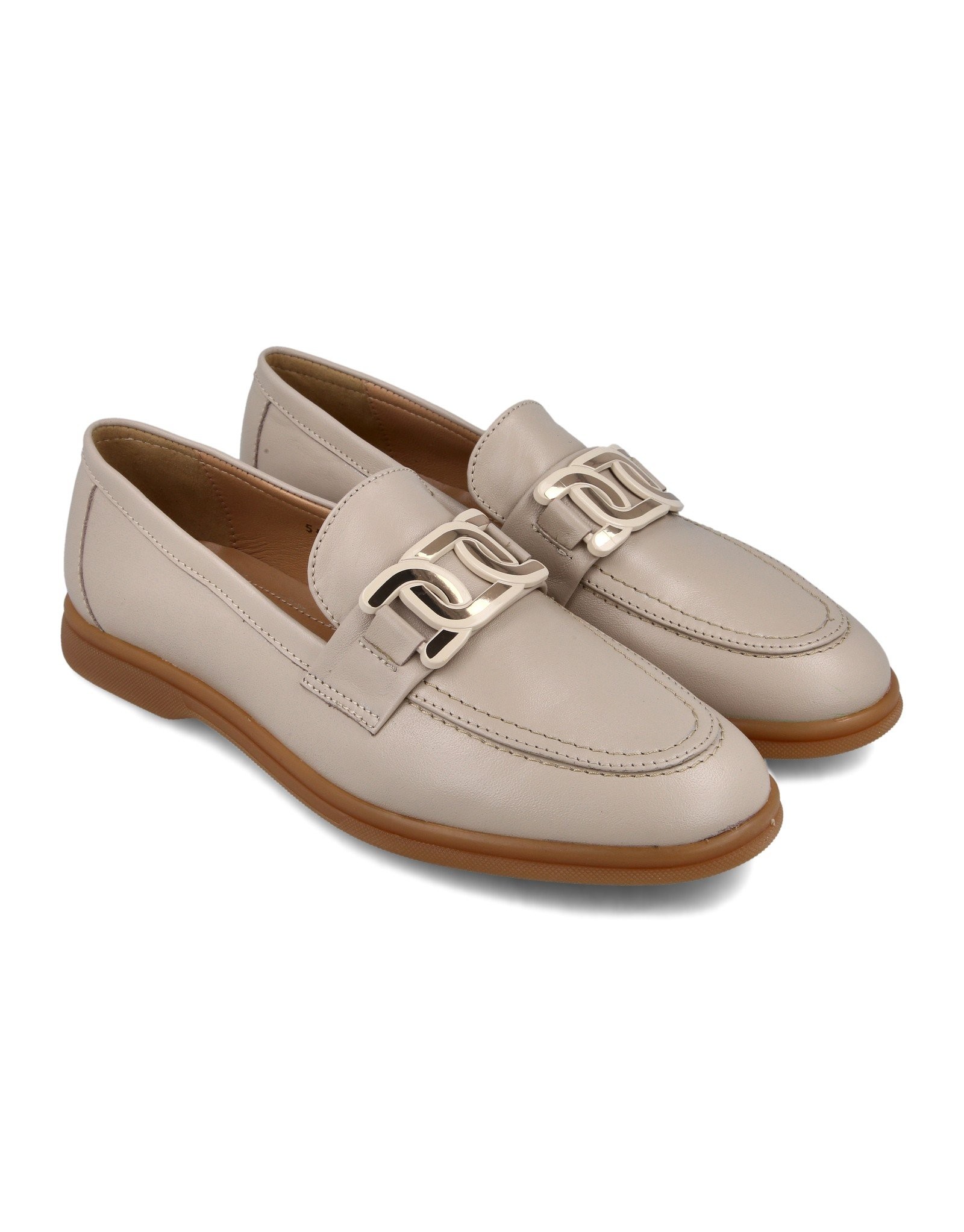 Paar Ženske kožne mokasine 55001-4, Bež