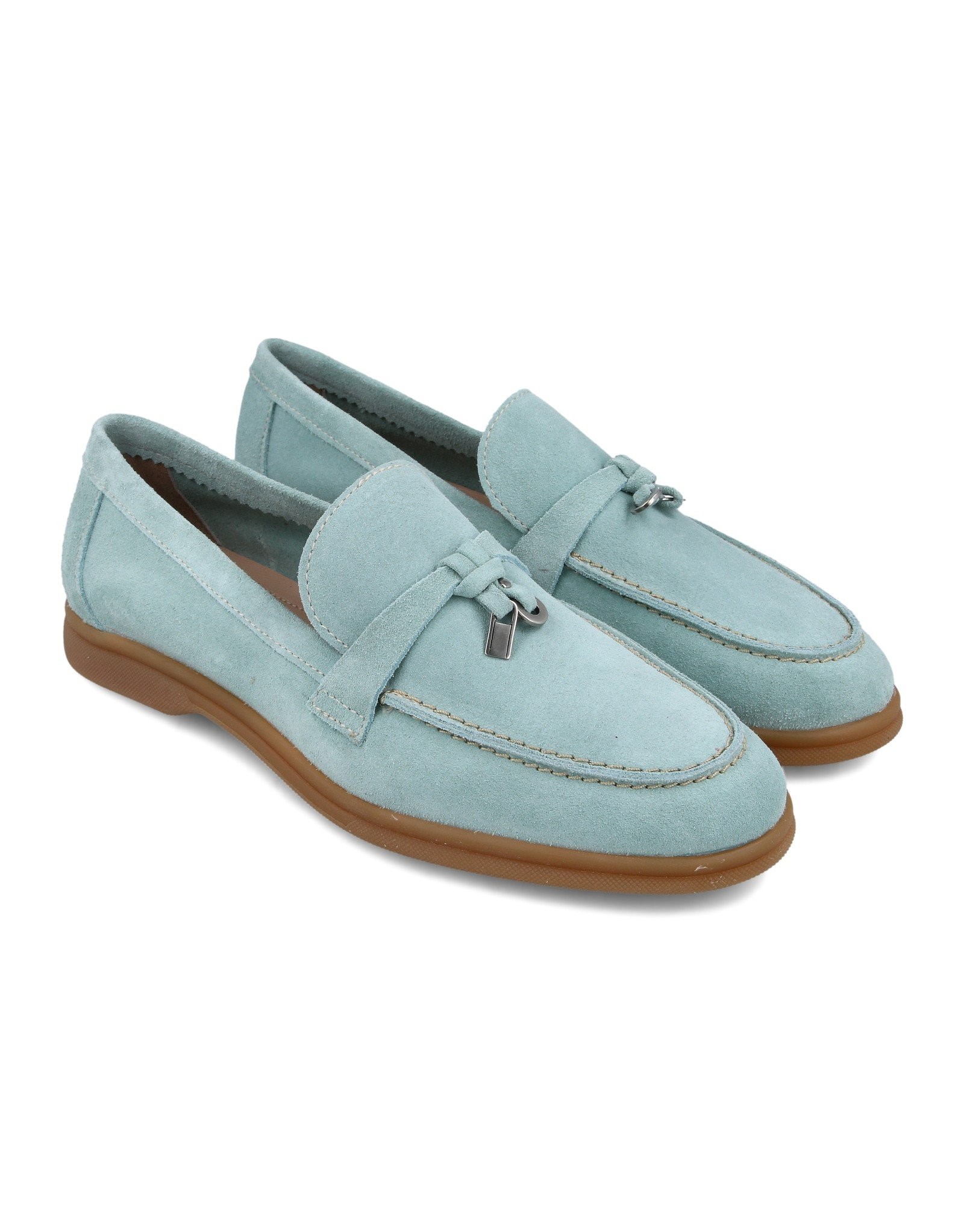 Paar Ženske kožne mokasine 55003-20, Svetlozelena