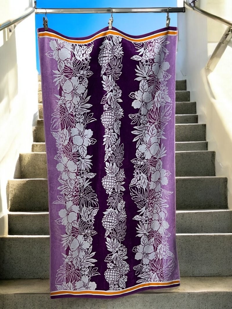 Viktorija Peškir za plažu Hibiscus Purple, 100% Pamuk, 100 x 178 cm
