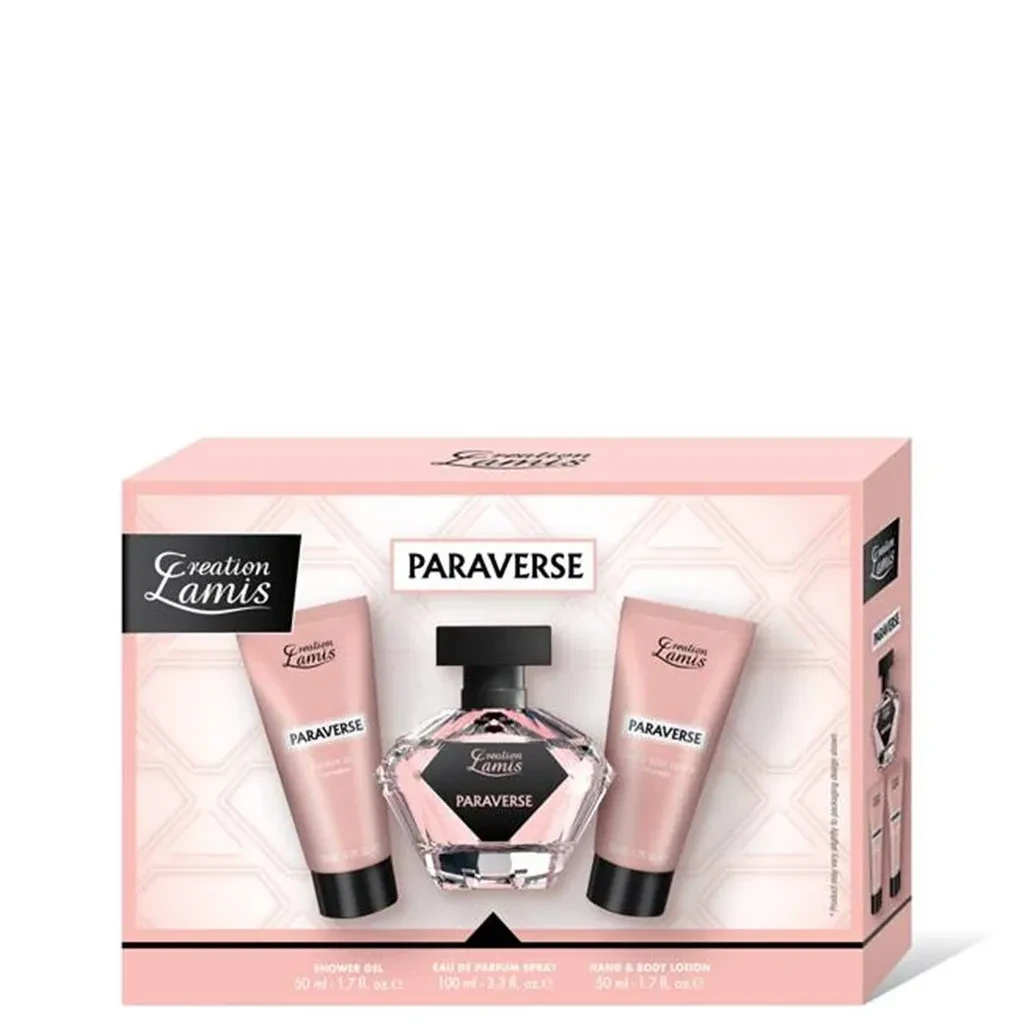 Lamis Ženski set Paraverse, Gel za tuširanje, 50ml+Krema za ruke i telo, 50ml+EDT, 100ml