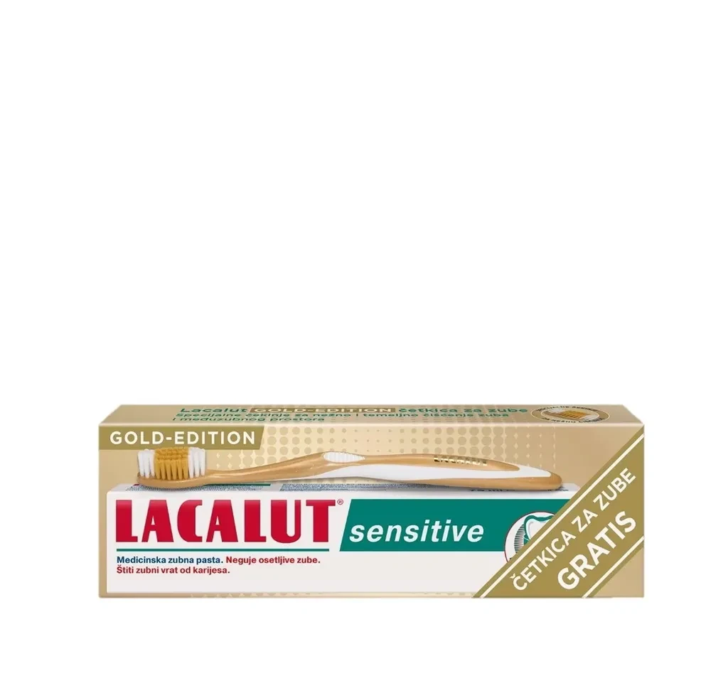 Lacalut Pasta za zube i četkica Sensitive Gold Edition, 75ml