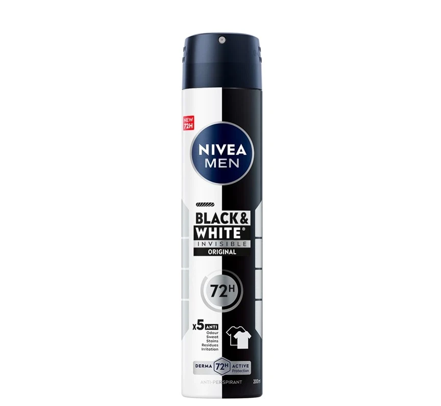 Nivea Muški dezodorans Black&White Invisible Original 82242/60012352, 200ml