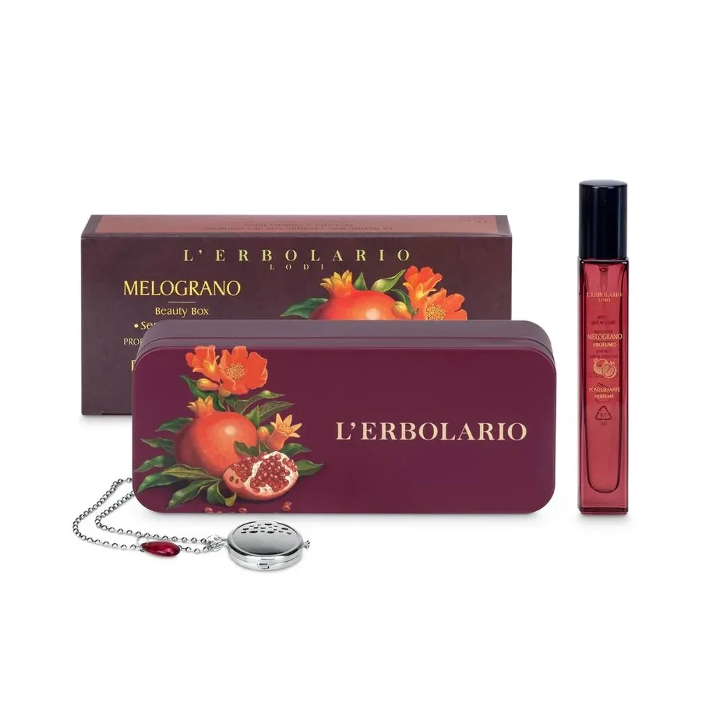 Lerbolario Set Unisex parfem Pomegranate 100 ml i ogrlica, Srebrne boje