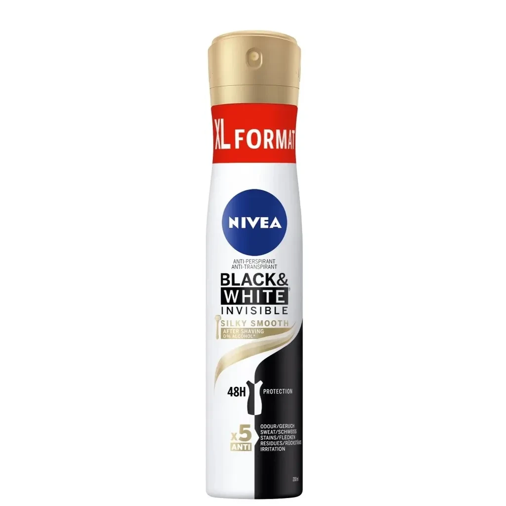 Nivea Ženski dezodorans Black&White Invisible Silky Smooth, 200ml