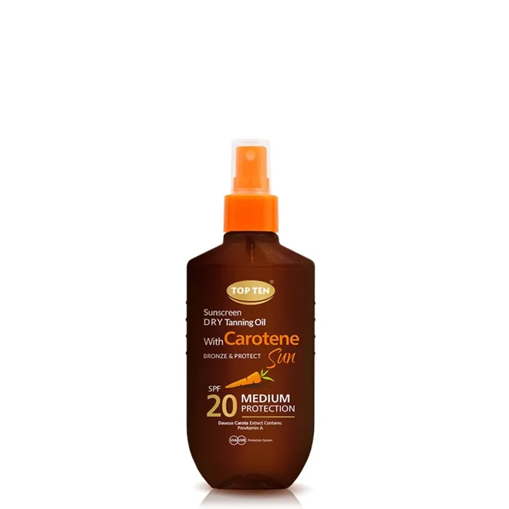 Top Ten Suvo ulje za sunčanje na bazi carotena, SPF 20, 150ml