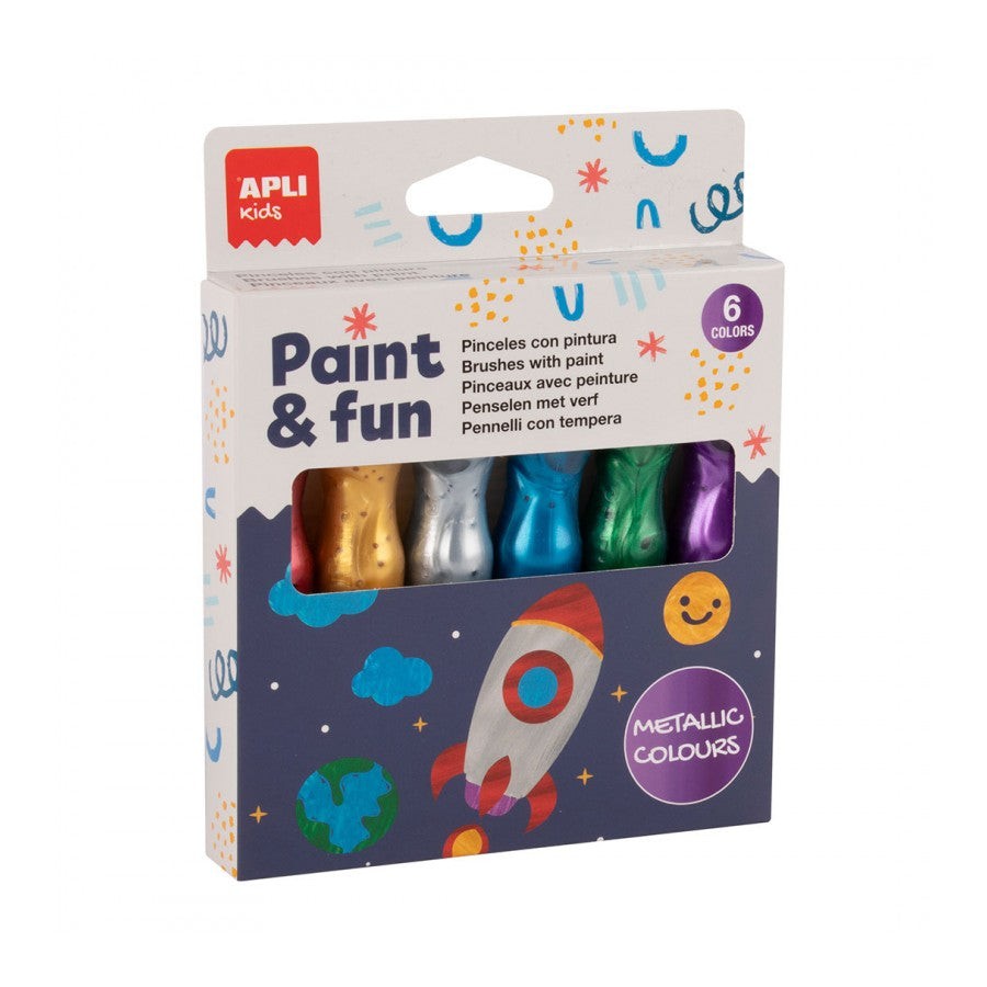 Apli Tempere četkica, Metalik, 6 boja