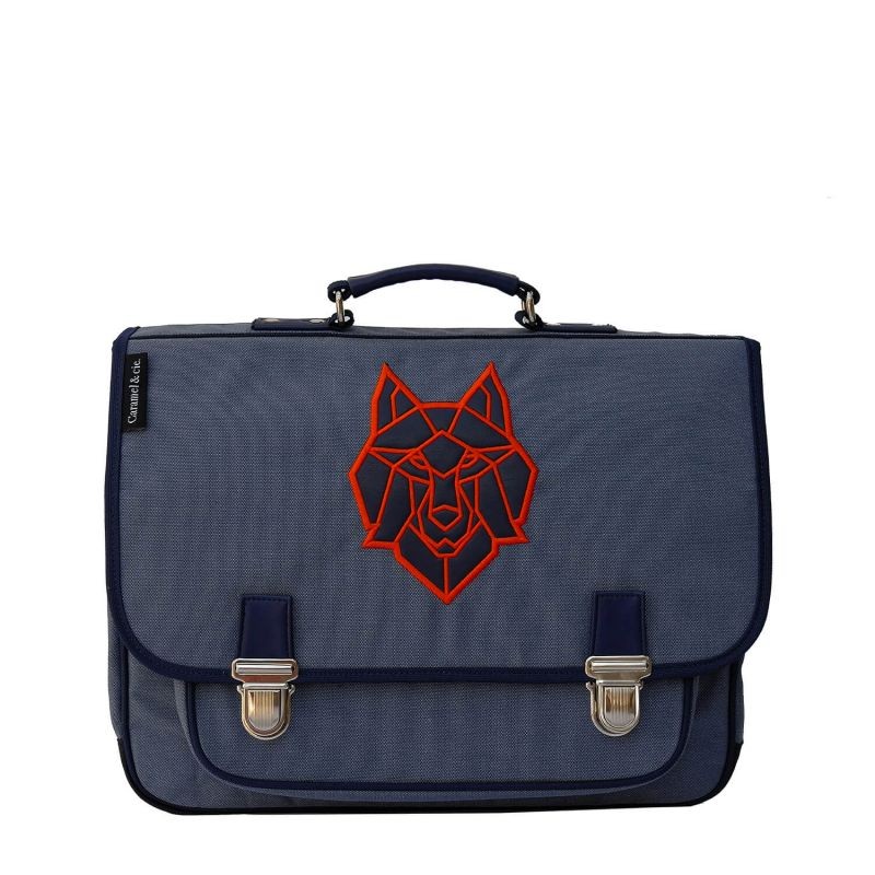 Caramel & Cie Školski ranac Medium Blue Wolf, Plavi