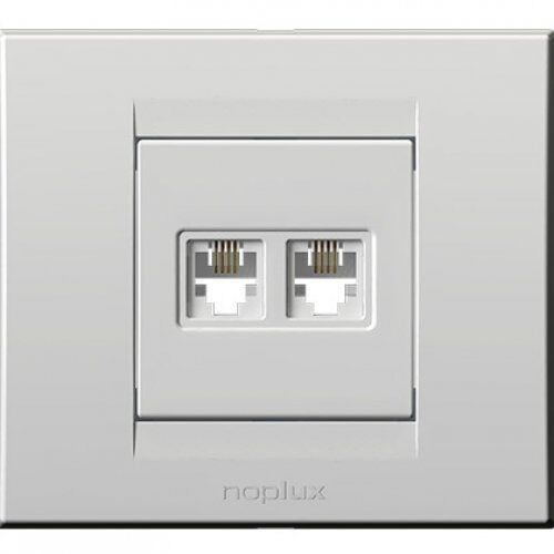Nopal lux Priključnica telefonska dupla rj11 6/4 Primera 844411, Bela