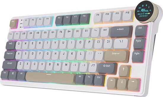 Royal Kludge Gaming mehanička tastatura N8, RGB, Hot-swap, Bela