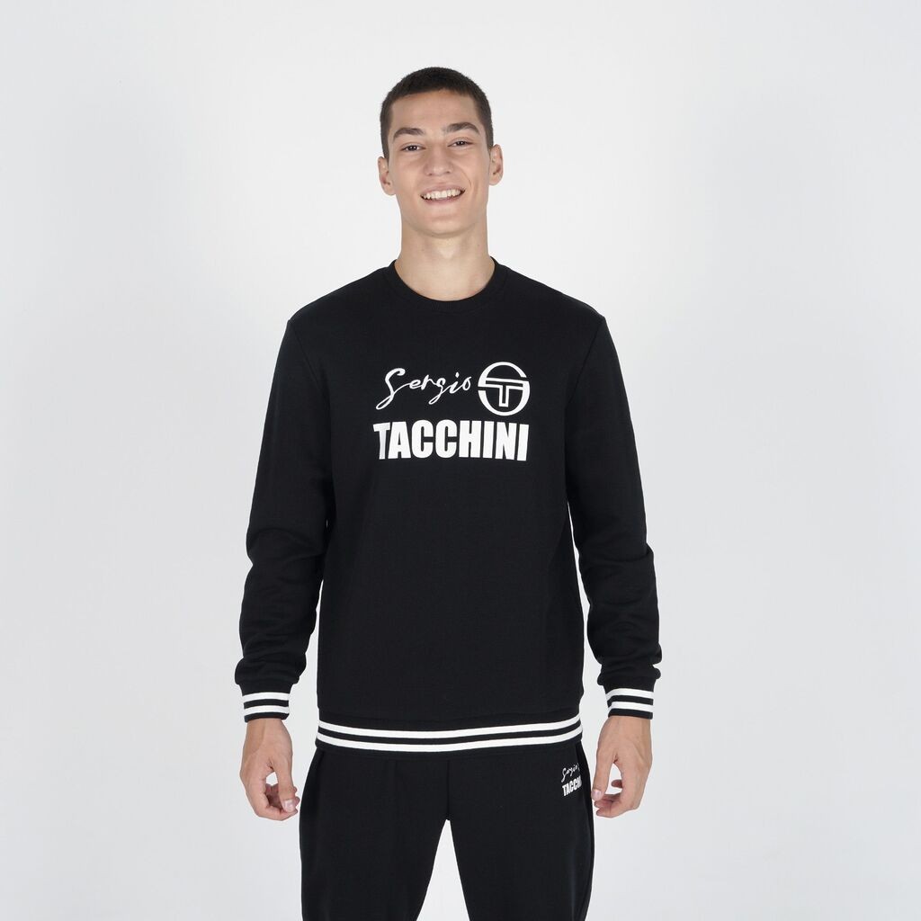 Sergio Tacchini Muški duks Johnny crewneck, Crni