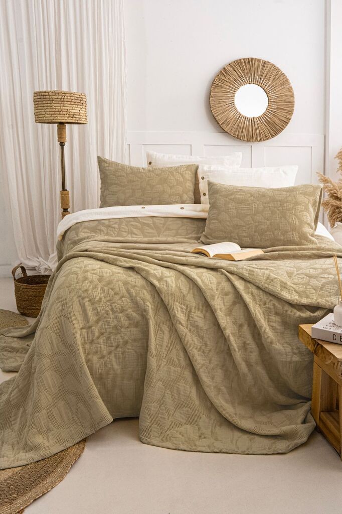 L'essentiel Maison Set Prekrivač i jastučnice Bambi, 240x260 cm, Kaki