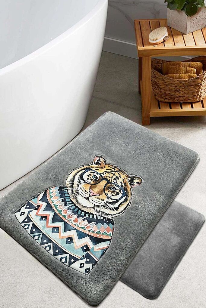 L'essentiel Maison Set prostirki za kupatilo Logwe, Sivi