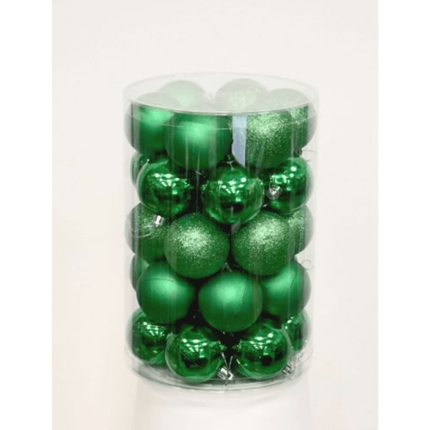 Novogodišnji ukrasi set PVC kugle, 34 komada, Zeleni
