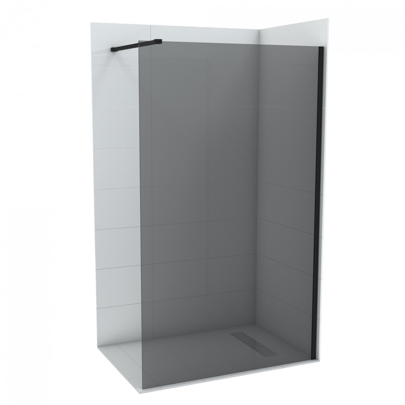 COPEN Walk-in paravan Monte Dark, 120 x 200 cm, Grey staklo 8 mm, Crni ram