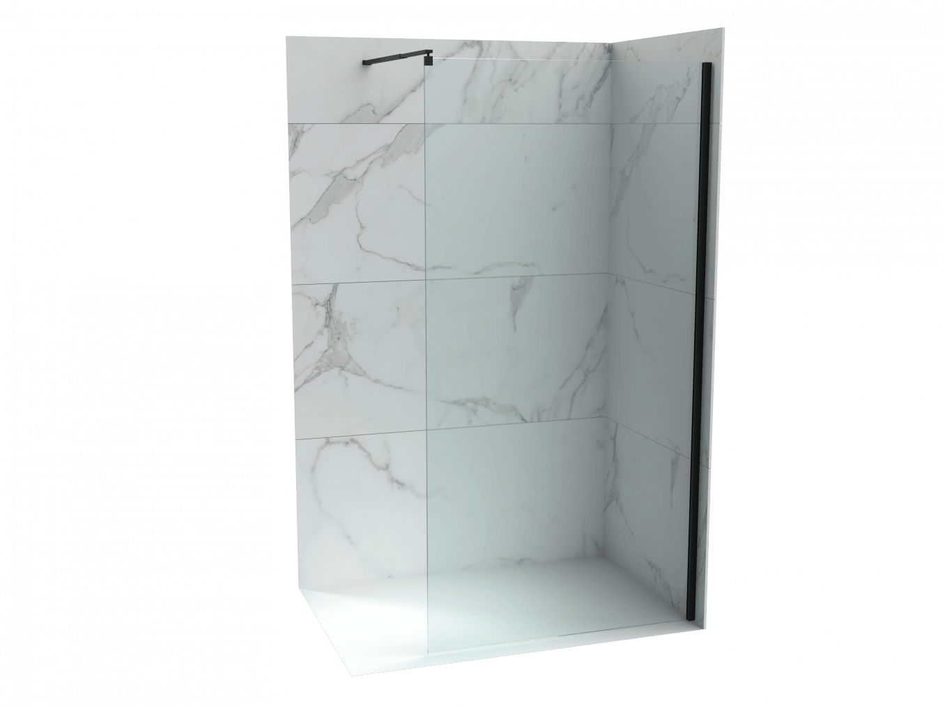 COPEN Walk-in paravan Project, 1200 x 2000 mm, Providno staklo 8 mm, Crni profil