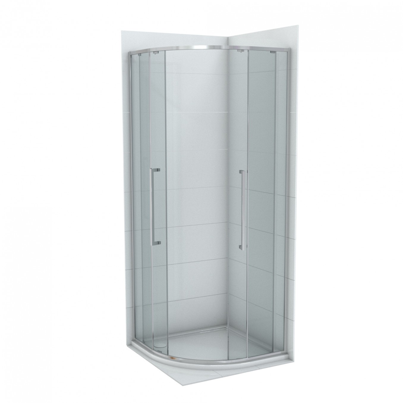 COPEN Tuš kabina Devon 200, R80 x 200 cm, Providno staklo 6 mm, Hromirani ram